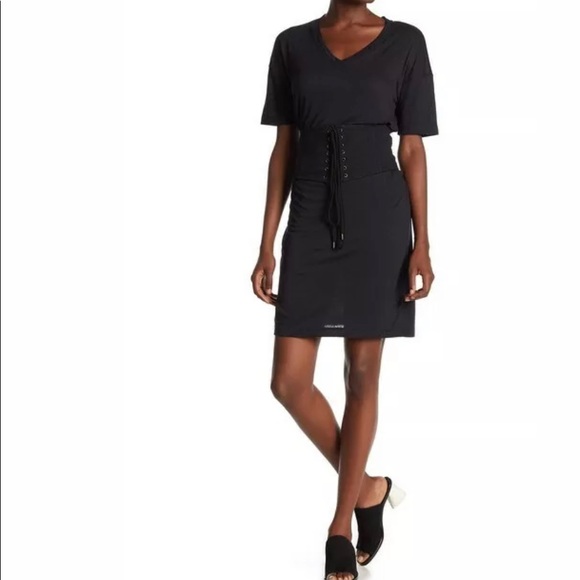 David Lerner New Corset Belted T-Shirt Dress s - Picture 5 of 6
